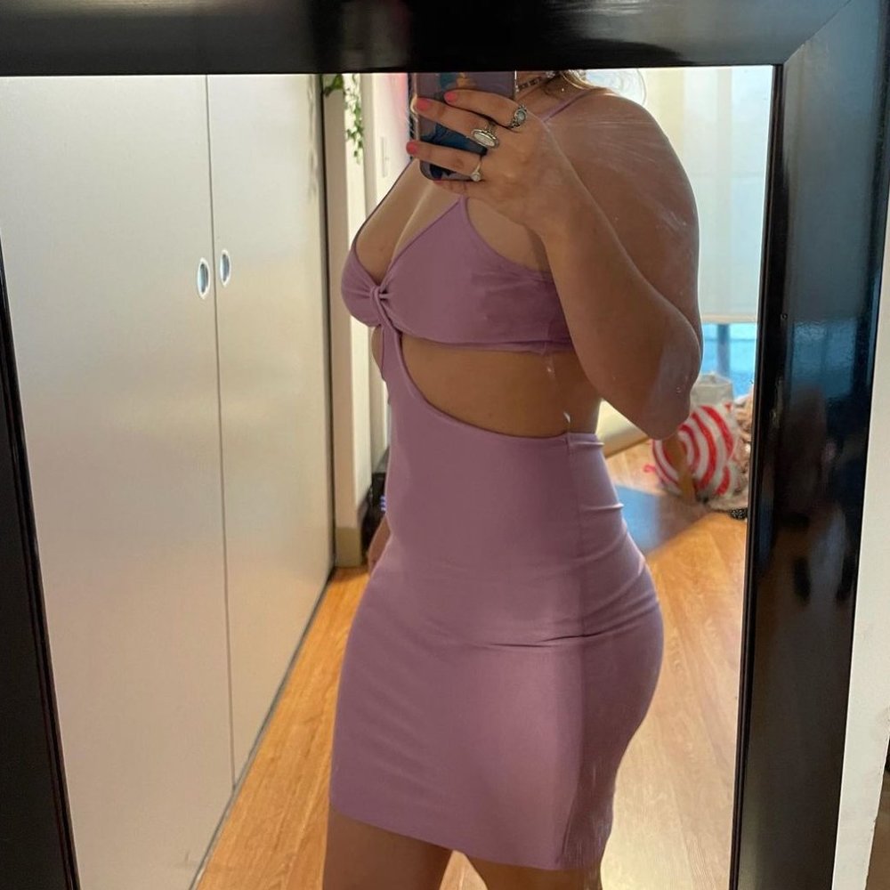 Lilac Open Back Silky Dress